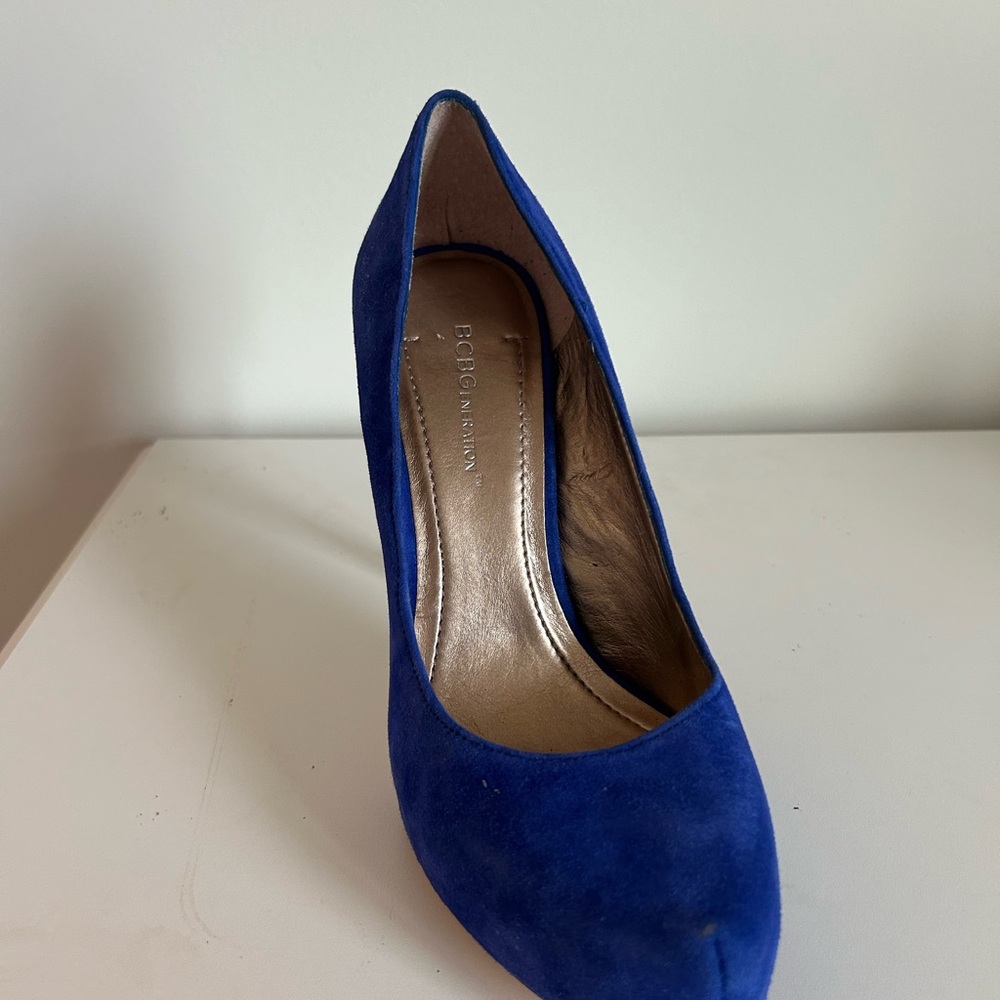 BCBG Royal Blue Suede Heels